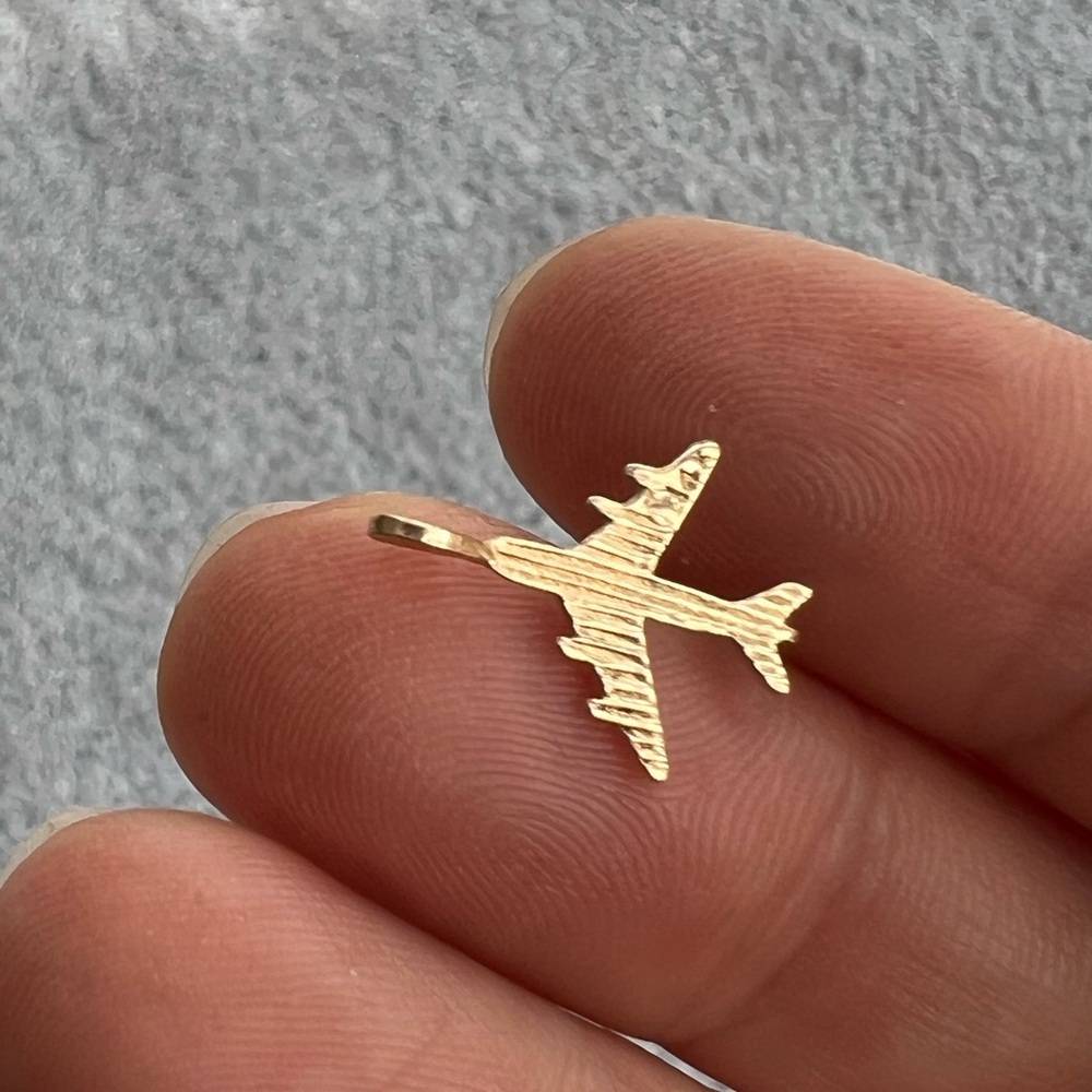 14k gold airplane bracelet charm